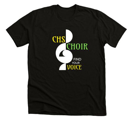 CHS CHOIR GEAR, a Black Heather Premium Unisex Tee