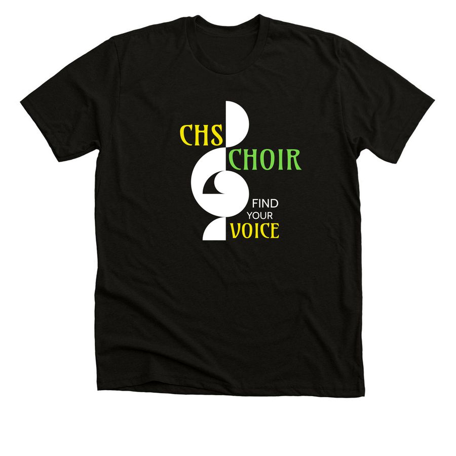 CHS CHOIR GEAR, a Black Heather Premium Unisex Tee