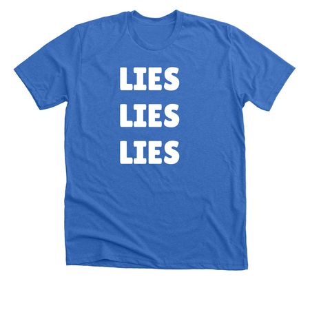 TRUMP LIES, a Heather True Royal Premium Unisex Tee