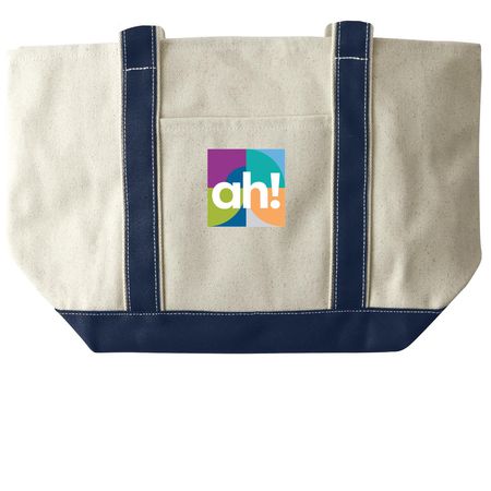 Bags, a Natural/Navy Large Two-Tone Canvas Tote Bag