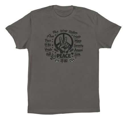Peace to Everyone, a Asphalt Premium Cotton Tee