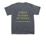 I <3 AK Public Schools, a Dark Heather Youth Unisex Tee (back-view)
