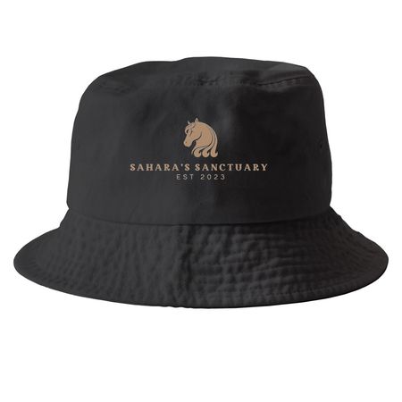 Sahara's Sanctuary Official Merch, a Black Printed Bucket Hat