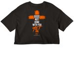 Leukemia awareness&nbsp;, a Black Women?s Cropped Cotton Tee (back-view)