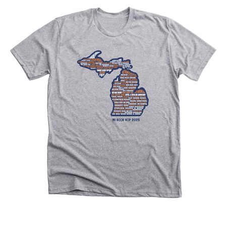 2025 MI Book Hop, a Athletic Heather Premium Unisex Tee