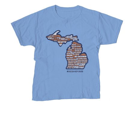 2025 MI Book Hop, a Carolina Blue Youth Unisex Tee