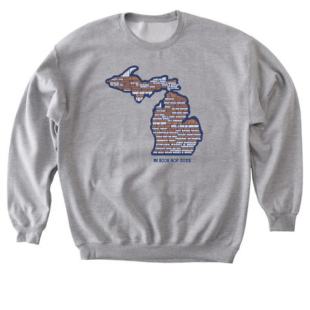 2025 MI Book Hop, a Sport Grey Softstyle Crewneck Sweatshirt