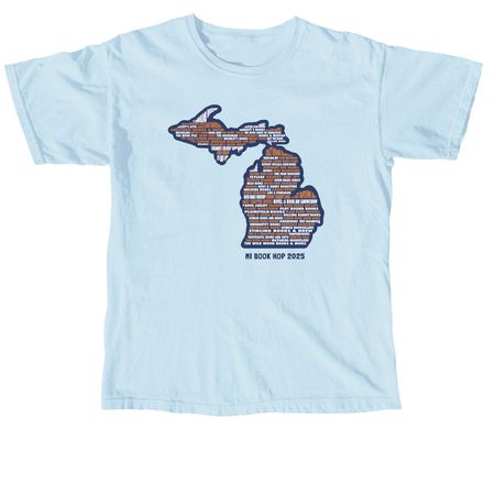 2025 MI Book Hop, a Chambray Comfort Colors Unisex Tee