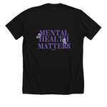 Mental Health Matters, a Solid Black Blend Premium Unisex Tee (back-view)