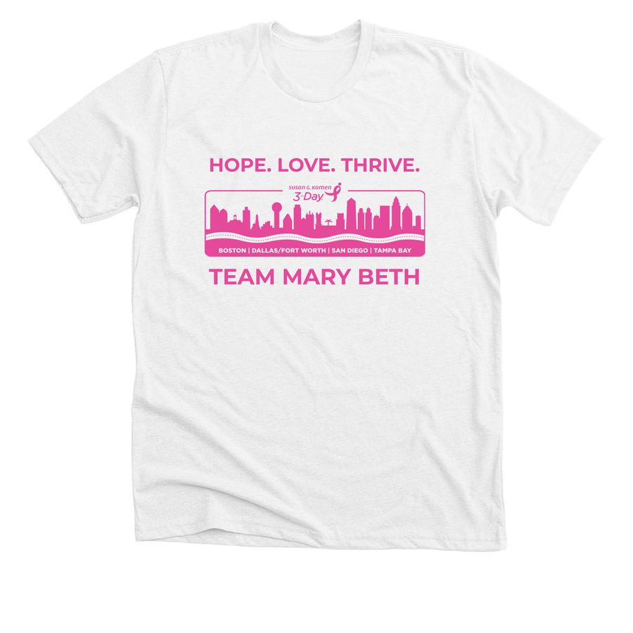 TEAM MARY BETH SHIRTS, a Solid White Blend Premium Unisex Tee