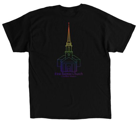 Rainbow Spire, a Black Classic Unisex Tee (back-view)