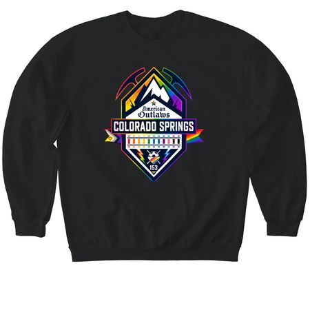 AO PRIDE 2026, a Black Softstyle Crewneck Sweatshirt