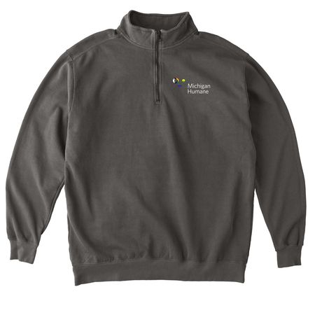 Michigan Humane x Ruth Ellis, a Pepper Comfort Colors Quarter Zip Pullover