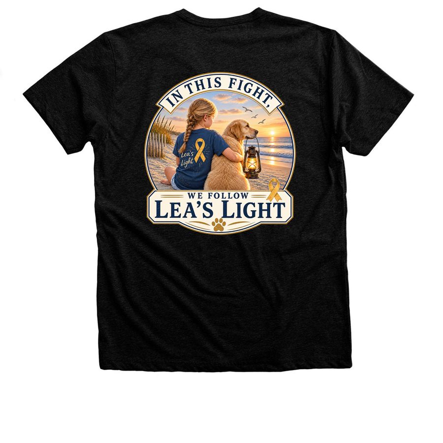 Lea's Light Girl with Dog Tee, a Black Heather Premium Unisex Tee (back-view)