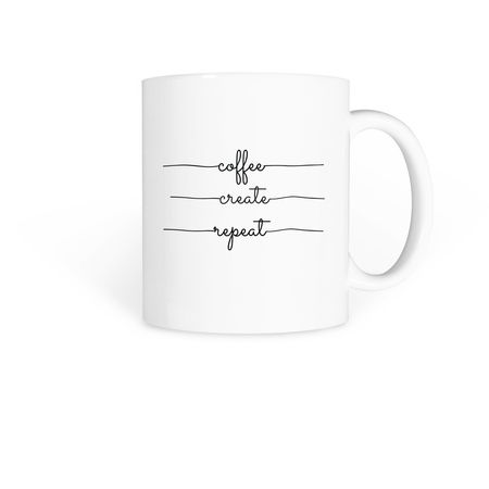 Coffee. Create. Repeat., a White Coffee Mug