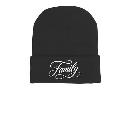 Family Beanie, a Black Printed Cuffed Beanie