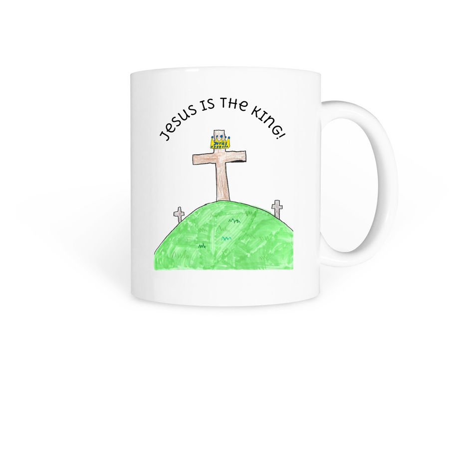 Jesus is the King Mug, a White Coffee Mug