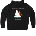 2026 Corsair Nationals Active Wear, a Black Nike Club Fleece Pullover Hoodie (back-view)