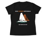 2026 Corsair Nationals Active Wear, a Black Women's Performance Tee (back-view)