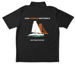 2026 Corsair Nationals Active Wear, a Black Unisex Performance Polo (back-view)
