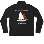 2026 Corsair Nationals Active Wear, a Black Unisex Performance Quarter Zip Pullover (back-view)