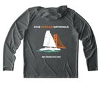 2026 Corsair Nationals Active Wear, a Dark Smoke Grey UV Performance Long Sleeve Hoodie (back-view)