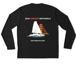 2026 Corsair Nationals Active Wear, a Black Unisex Performance Long Sleeve Tee (back-view)