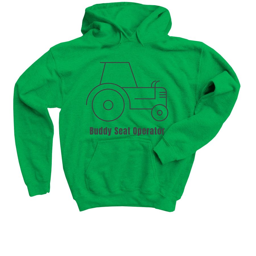 Farm Safety - Buddy Seat Operator, a Irish Green Youth Pullover Hoodie