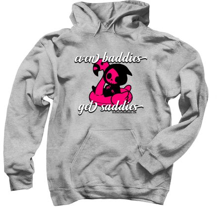 Even Baddies Get Saddies Floaty, a Sport Grey Pullover Hoodie