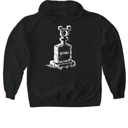 Gender Tombstone, a Black Gildan Softstyle Pullover Hoodie