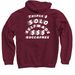 3$ Exclusive Drop #2, a Maroon Pullover Hoodie (back-view)