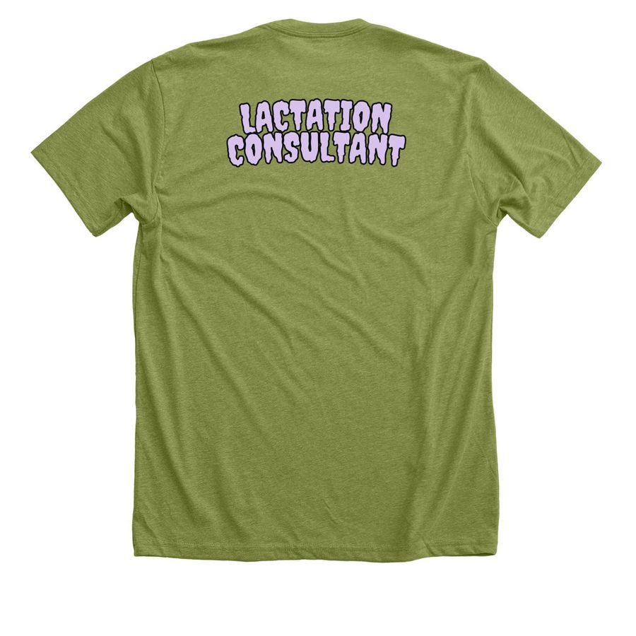 BOObies, a Heather Green Premium Unisex Tee (back-view)