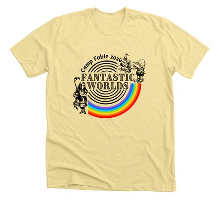 2026 Camp Fable, a Heather French Vanilla Premium Unisex Tee