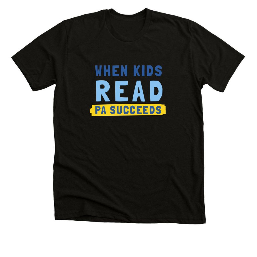 "When Kids Read" Classic T-Shirts + Sweaters, a Solid Black Blend Premium Unisex Tee