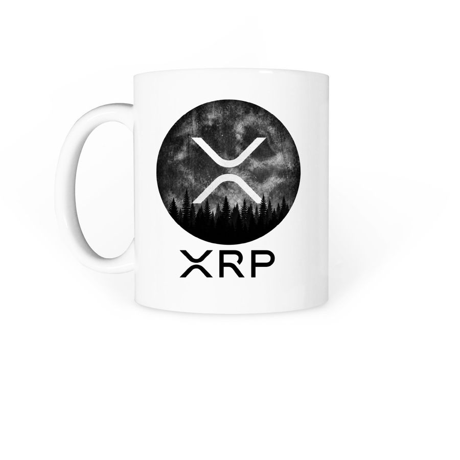 XRP Moon Coffee Mugs, a White Coffee Mug (back-view)