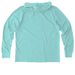 Abide in Love KC - Love without borders, a Saltwater Blue Allmade Organic Cotton Mineral Dye Hoodie Tee (back-view)