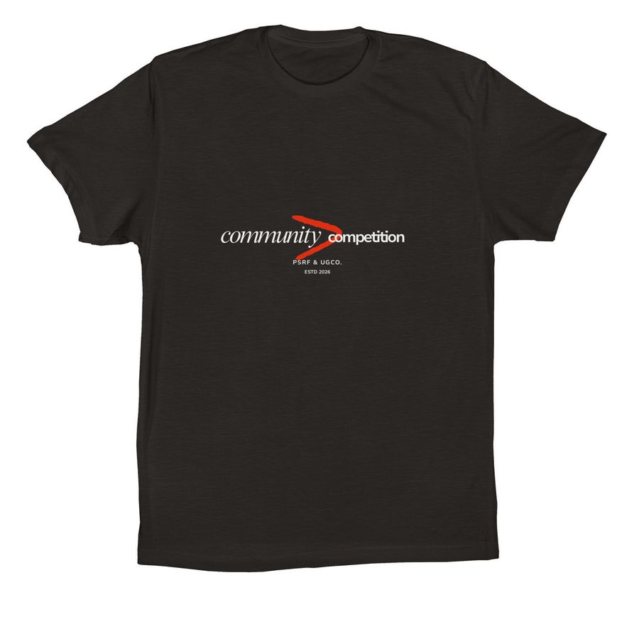 Community Over Competition, a Black Premium Cotton Tee