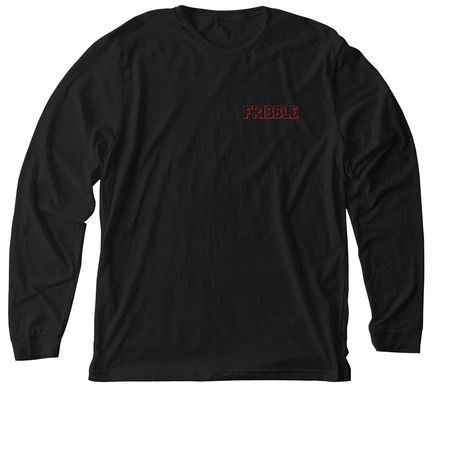 Fribble, a Solid Black Blend Premium Long Sleeve Tee