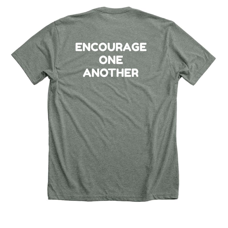 Volunteer Swag!, a Deep Heather Premium Unisex Tee (back-view)