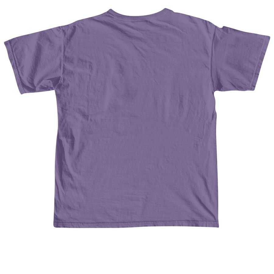 Reba's Rabbit Rescue, a Grape Comfort Colors Unisex Tee (back-view)
