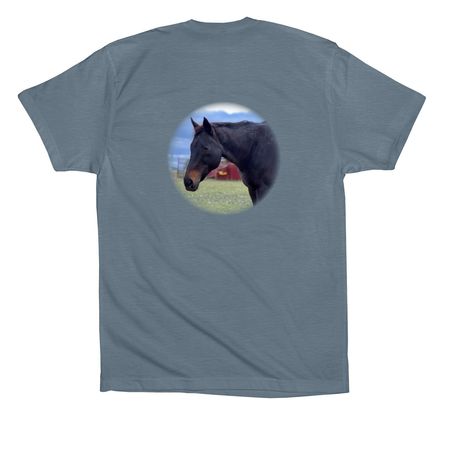 Alice Shirt with Badge Logo, a Slate Premium Cotton Tee (back-view)