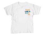 FIGHT LIKE LEO, a White Youth Unisex Tee (back-view)
