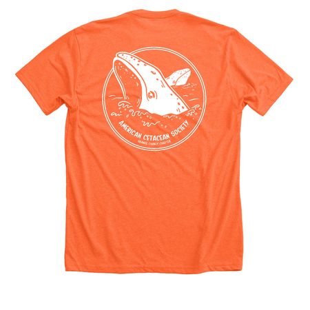 NATURALIST Classic Pocket Logo GrayWhale Back, a Heather Orange Premium Unisex Tee (back-view)