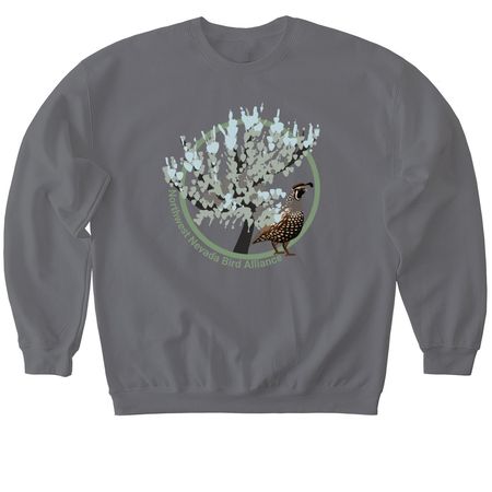 NNBA California Quail Shirts, a Charcoal Softstyle Crewneck Sweatshirt