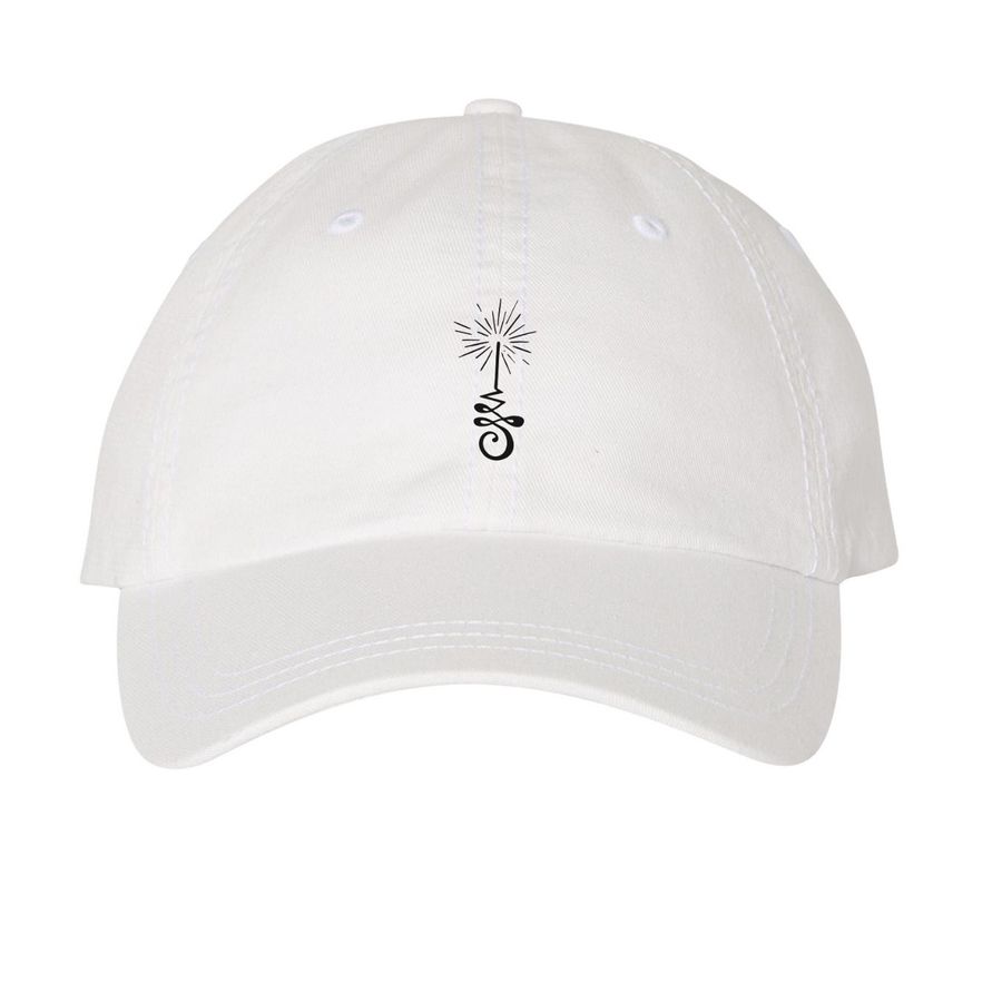 Spark Hat&nbsp;, a White Printed Pigment Dye Baseball Cap