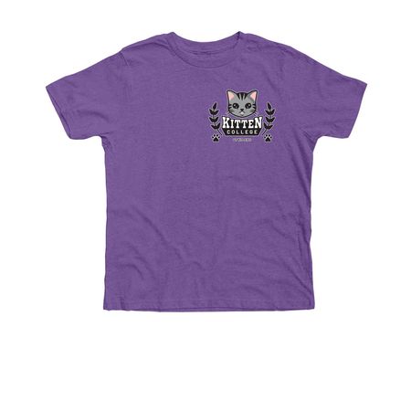 Buy A Shirt. &nbsp;Send a QT Kitten to College!, a Heather Team Purple Premium Youth Tee
