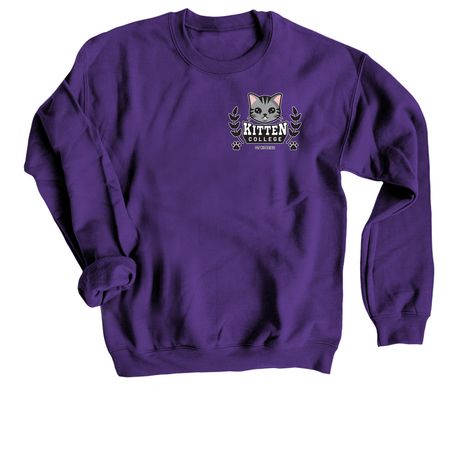 Buy A Shirt. &nbsp;Send a QT Kitten to College!, a Purple Crewneck Sweatshirt
