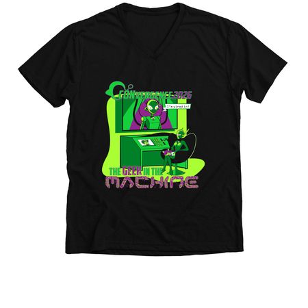 At CON 2026 Shirt, a Solid Black Blend Premium V-Neck Tee