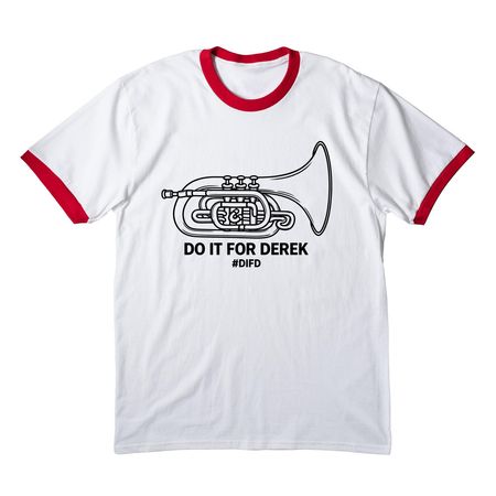 Do It for Derek T Shirt, a White/ Red Cotton Ringer Tee