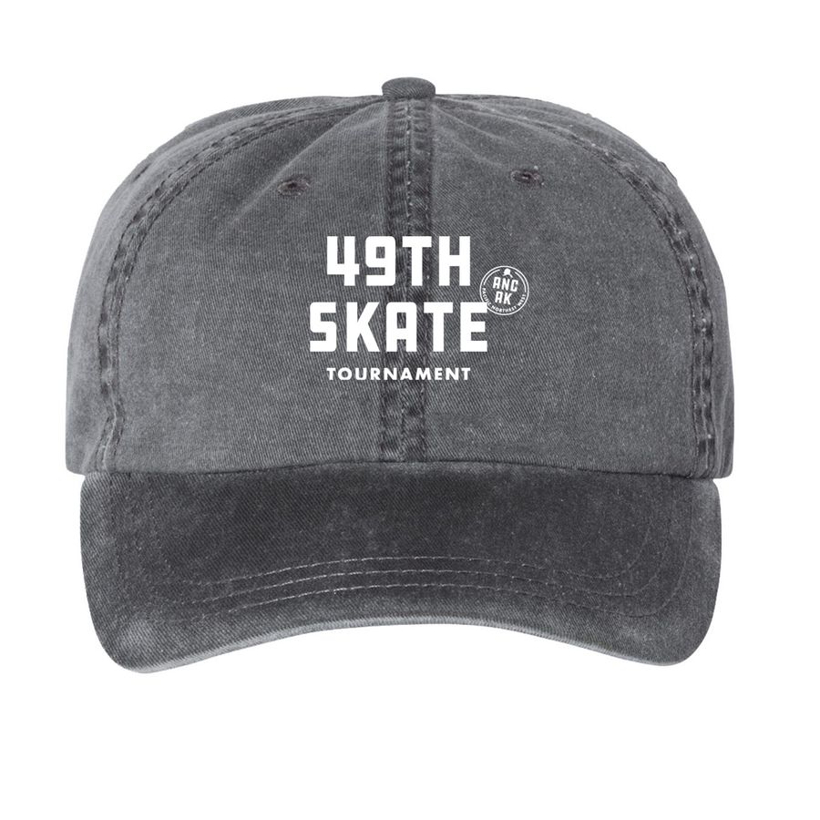 49th State Tournament Merch, a Black Printed Pigment Dye Baseball Cap
